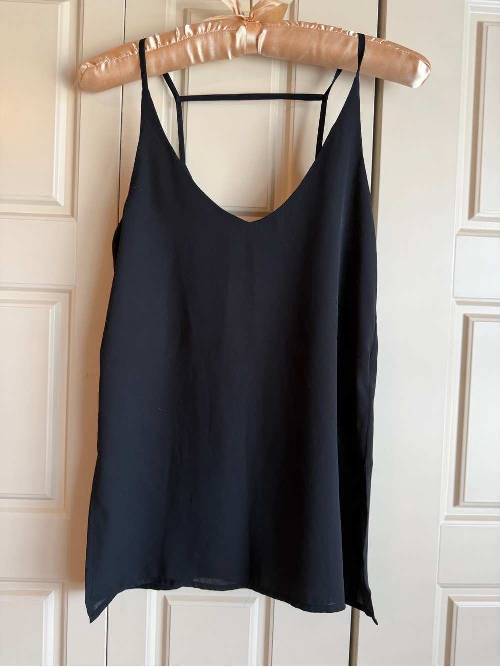 H&M Black V-Neck Spaghetti Strap Cami, sz 2
